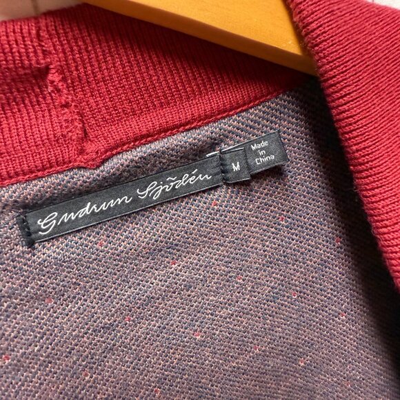 Gudrun Sjoden Wrap Cardigan Floral Print Organic Cotton Blend Red Sz M Cottage - Picture 7 of 9